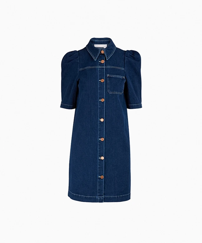 See By Chloé Robe Denim Collared 4 See By Chloé Robe Denim Collared – Image 4