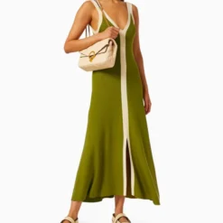 Sandro Robe Two Tone Verte