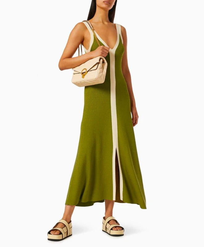 Sandro Robe Two Tone Verte 1 Sandro Robe Two Tone Verte