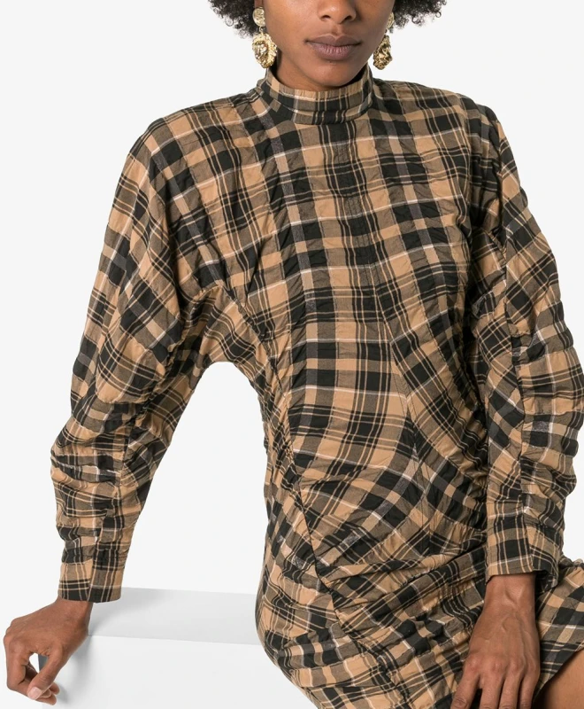 Ganni Robe Carreaux à Fronces 4 Ganni Robe Carreaux à Fronces – Image 4