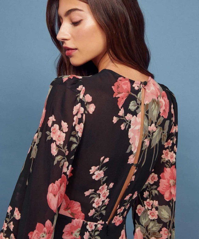 Robe Luanne Floral Print Long 1 Robe Luanne Floral Print Long