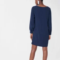 Tara Jarmon Robe Ruffa Bleue -Promos Vestinia Magasin 2bdb7196c04e00cc8c11141bf942