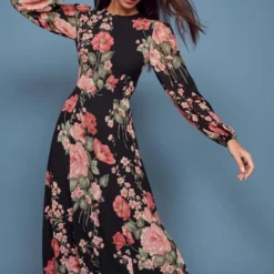 Robe Luanne Floral Print Long 5 Robe Luanne Floral Print Long -Promos Vestinia Magasin 3874772651e341b85cac80ed5f59