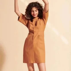 Tara Jarmon Robe Rima Camel -Promos Vestinia Magasin 3c7f48994a9fe2c433702de06285