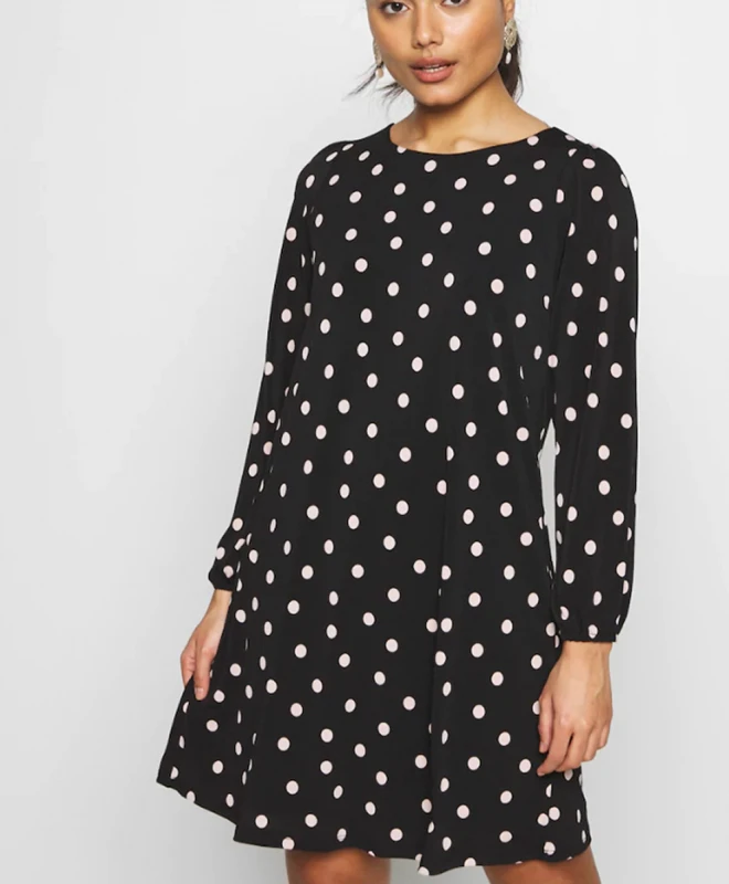 Wallis Robe Polka Dot Black & White 2 Wallis Robe Polka Dot Black & White – Image 2