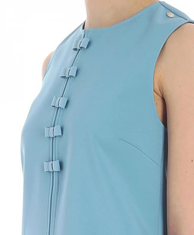 Elisabetta Franchi Robe Light Blue With Bows 4 Elisabetta Franchi Robe Light Blue With Bows – Image 4