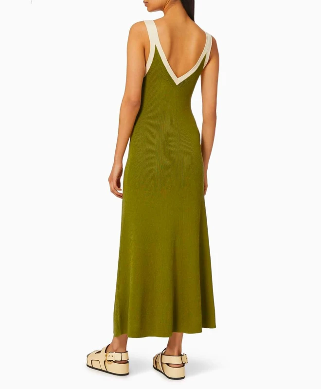 Sandro Robe Two Tone Verte 3 Sandro Robe Two Tone Verte – Image 3