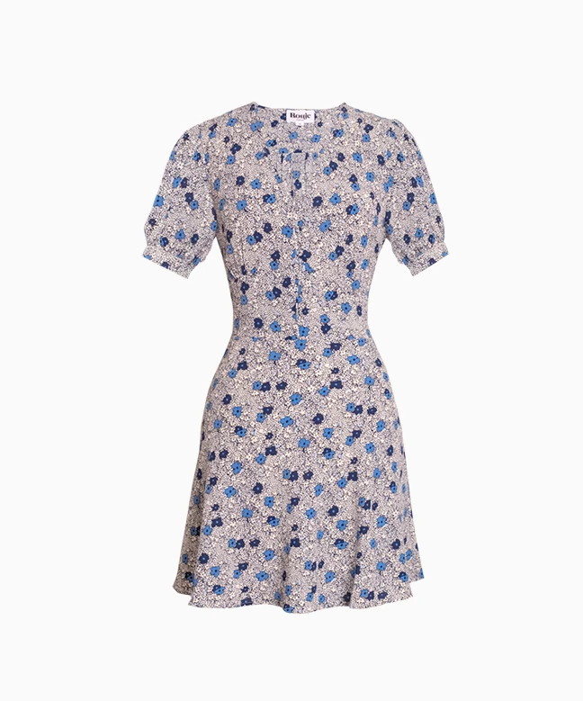 Rouje Robe Ondine Pois Fleurette Navy 2 Rouje Robe Ondine Pois Fleurette Navy – Image 2