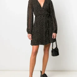 Ganni Robe Polka-Dot Georgette