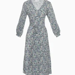 Robe Midi Fleurie Vert Grace