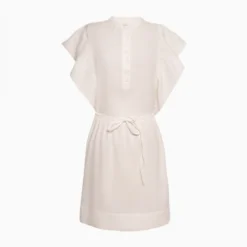 Vanessa Bruno Robe Blanche à Manches Volantées