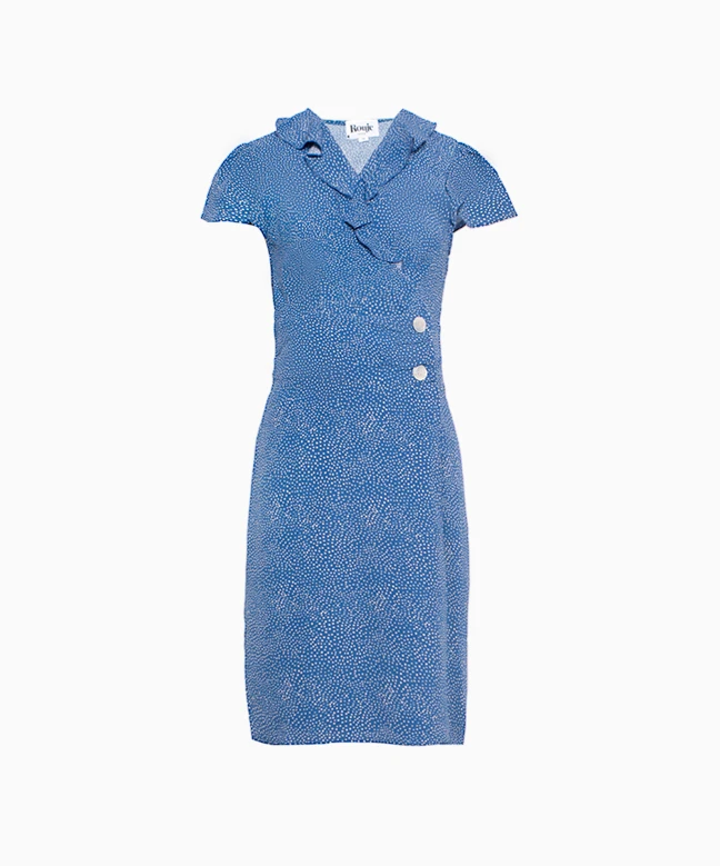 Rouje Robe Flore Pois Crayon Bleu 2 Rouje Robe Flore Pois Crayon Bleu – Image 2