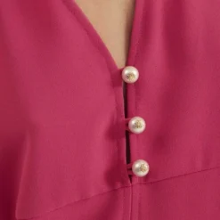 Tara Jarmon Robe Rolis Fuchsia -Promos Vestinia Magasin 8a10b016b0c445ec62b412d735df