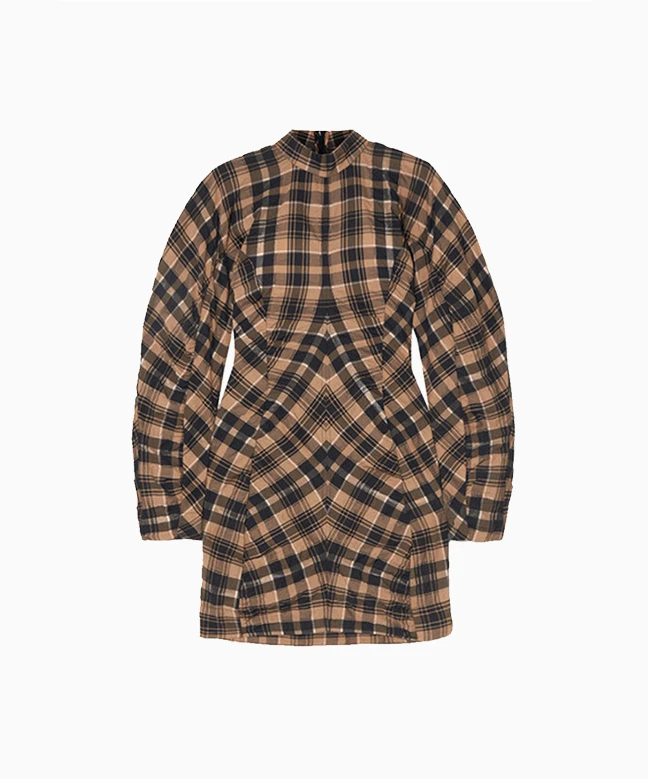 Ganni Robe Carreaux à Fronces 2 Ganni Robe Carreaux à Fronces – Image 2