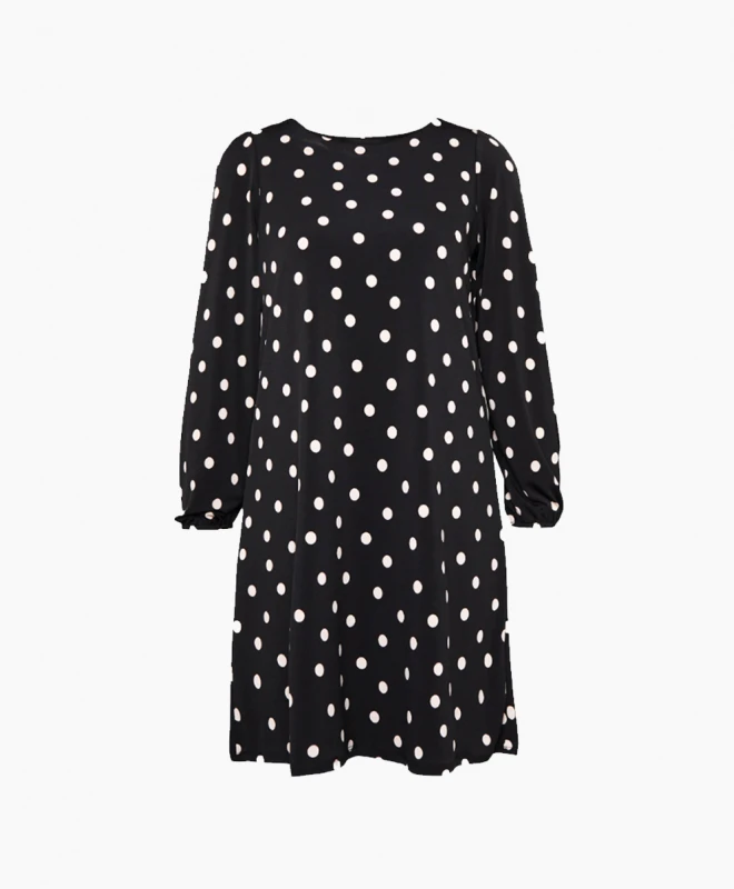 Wallis Robe Polka Dot Black & White 1 Wallis Robe Polka Dot Black & White