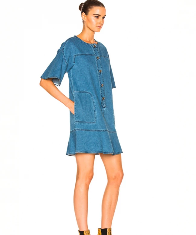 See By Chloé Robe Denim Bleue 2 See By Chloé Robe Denim Bleue – Image 2