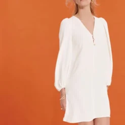 Tara Jarmon Robe Rolis Écrue