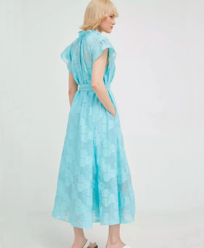 Samsoe Samsoe Robe Karookh Iced Aqua 2 Samsoe Samsoe Robe Karookh Iced Aqua – Image 2