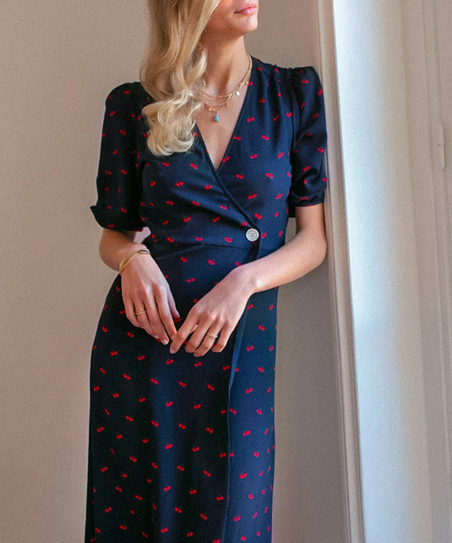 Rouje Robe Rosalie Cerise 2 Rouje Robe Rosalie Cerise – Image 2