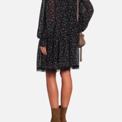 See By Chloé Robe Lace-Trimmed Floral Print -Promos Vestinia Magasin d8be301fb402dae029d1e6c9d2af