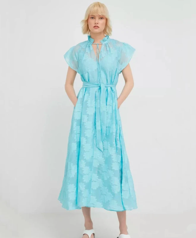 Samsoe Samsoe Robe Karookh Iced Aqua 1 Samsoe Samsoe Robe Karookh Iced Aqua