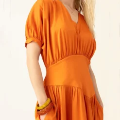 Robe Abigail Ocre -Promos Vestinia Magasin f37794813af8e0dddf9b0e38816f