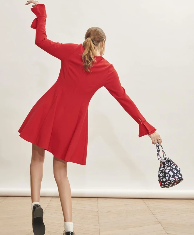 Tara Jarmon Robe Rael Rouge 4 Tara Jarmon Robe Rael Rouge – Image 4