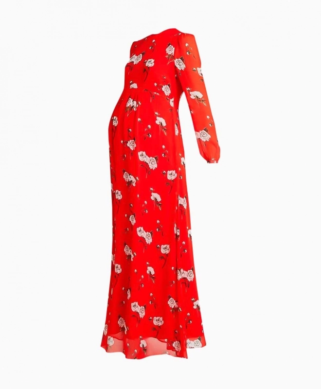 IVY OAK Robe Rouge à Fleurs 2 IVY OAK Robe Rouge à Fleurs – Image 2